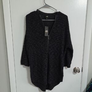 ABS Allen Schwartz Charcoal Zip-Up Sweater